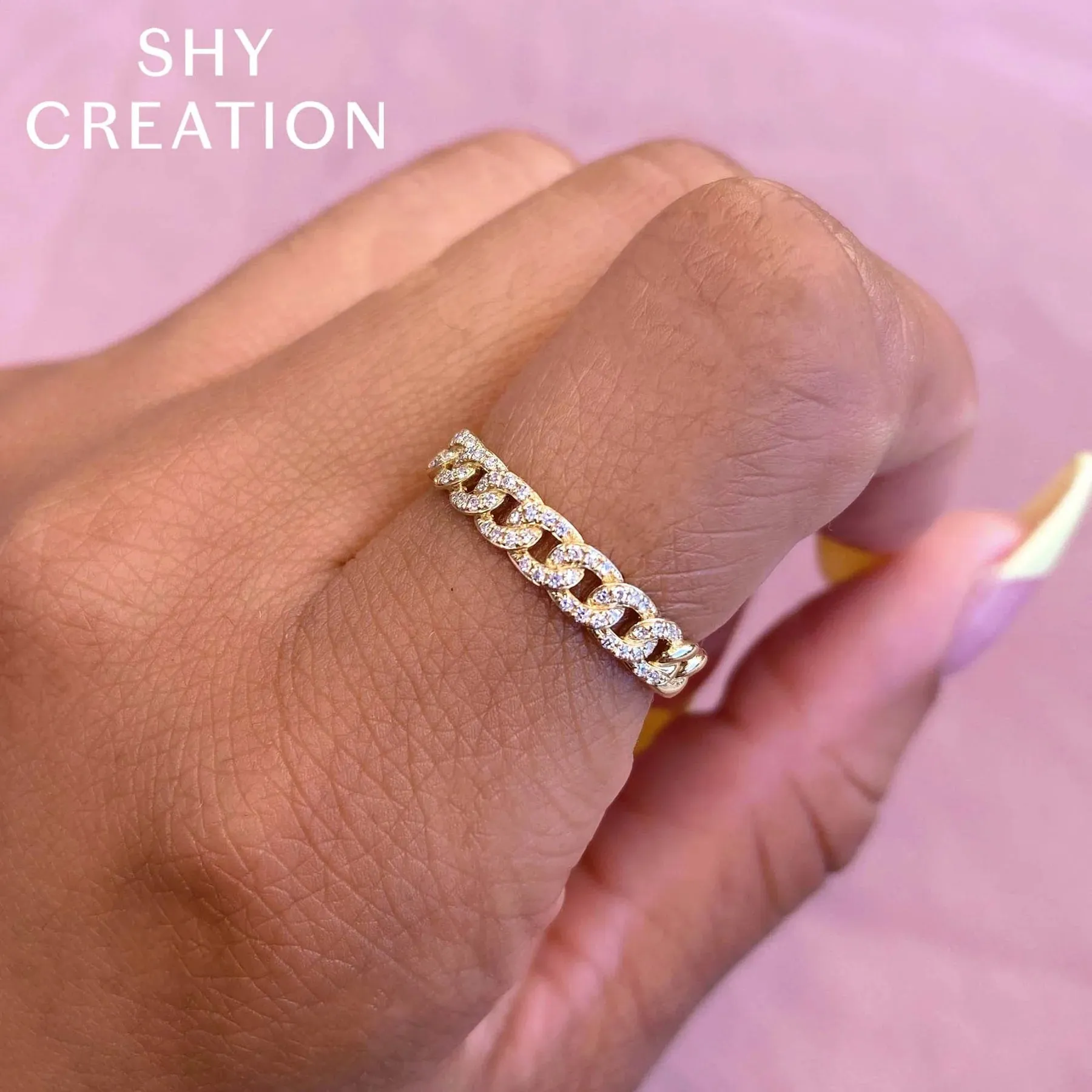 0.16ctw Diamond Link Ring