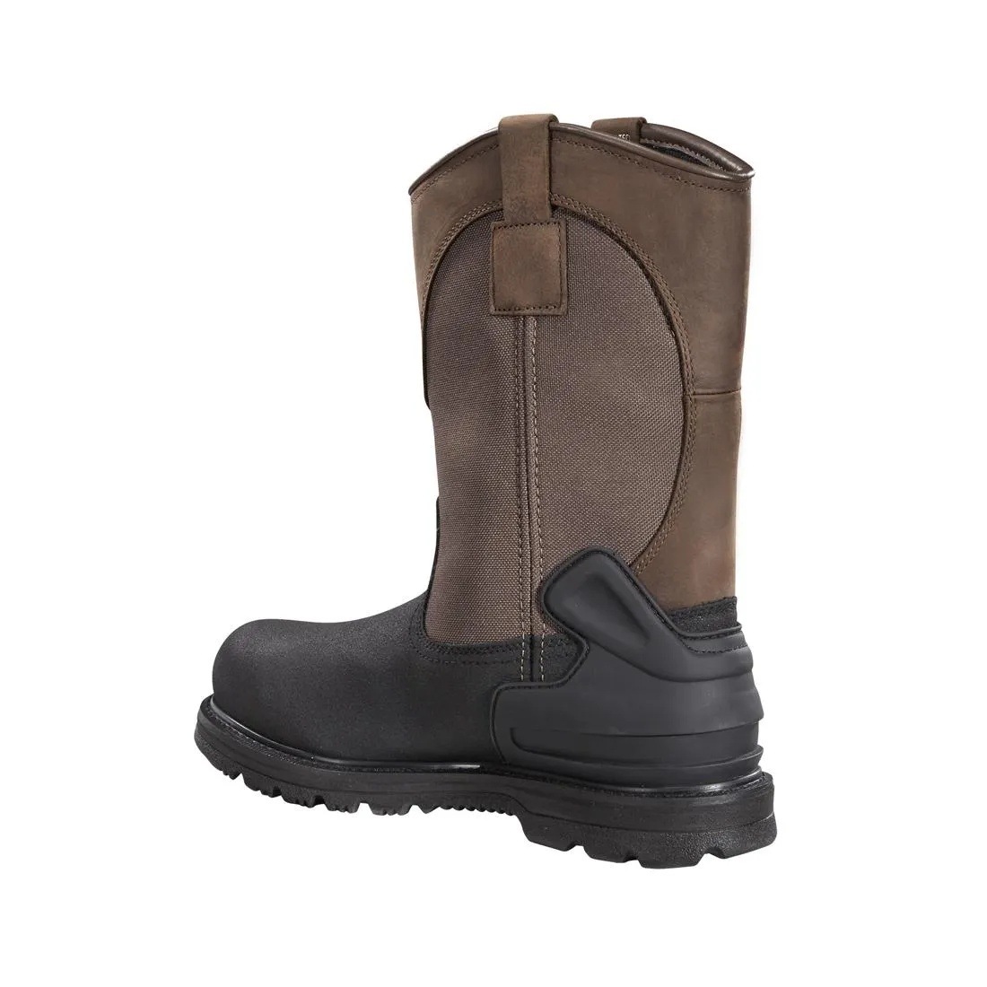 11" Heritage Steel-Toe Waterproof Insulated Pull-On Wellington Work Boot Dark Brown/Black