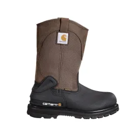 11" Heritage Steel-Toe Waterproof Insulated Pull-On Wellington Work Boot Dark Brown/Black