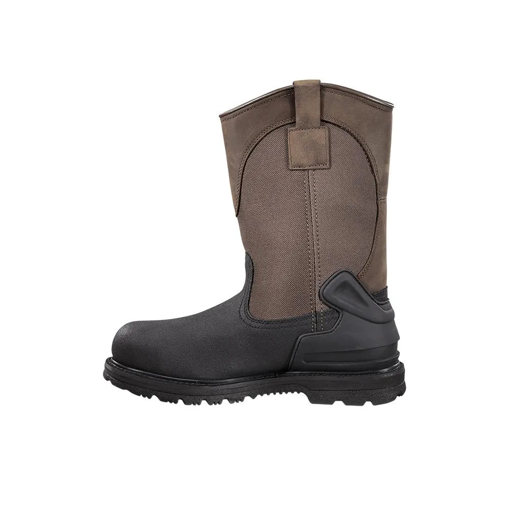 11" Heritage Steel-Toe Waterproof Insulated Pull-On Wellington Work Boot Dark Brown/Black