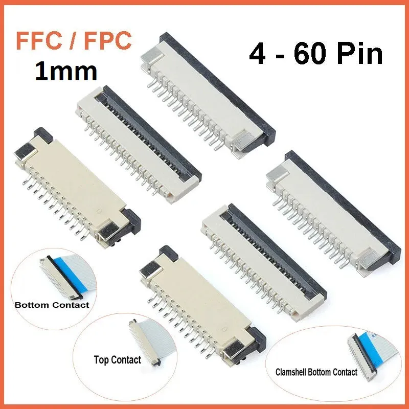 1mm FPC FFC SMT Bottom Contacts Flip Clamshell Connector