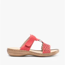 608A7-33 Ladies Mule Sandals Red