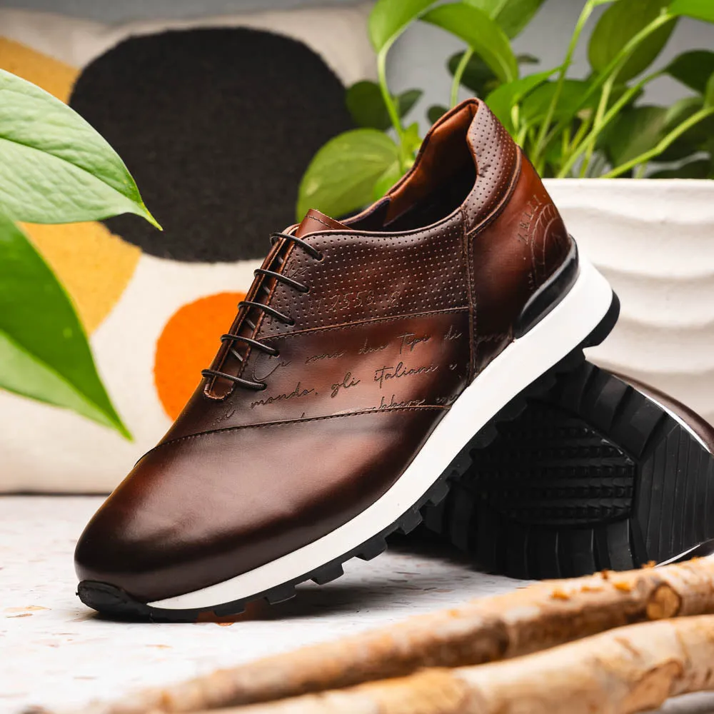 65-395-BRN TESTO Italian Calfskin Sneaker Brown