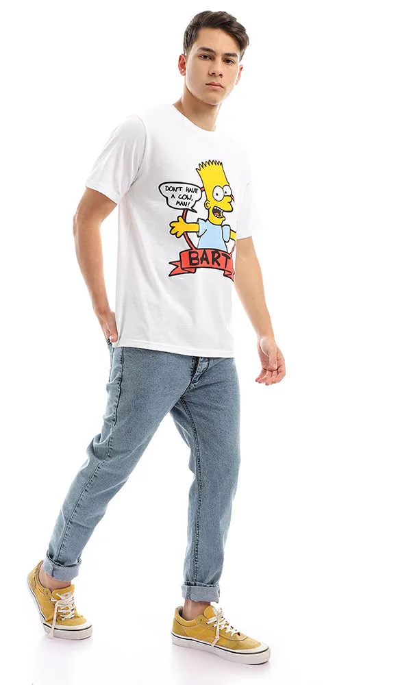 95069 Cool Simpsons Printing Lightweight White T-shirt