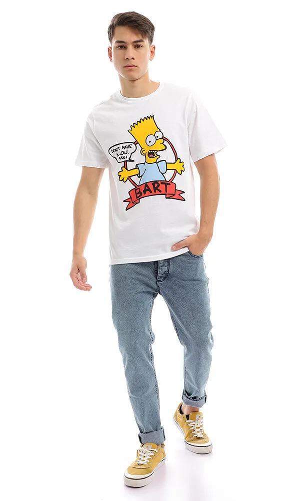 95069 Cool Simpsons Printing Lightweight White T-shirt