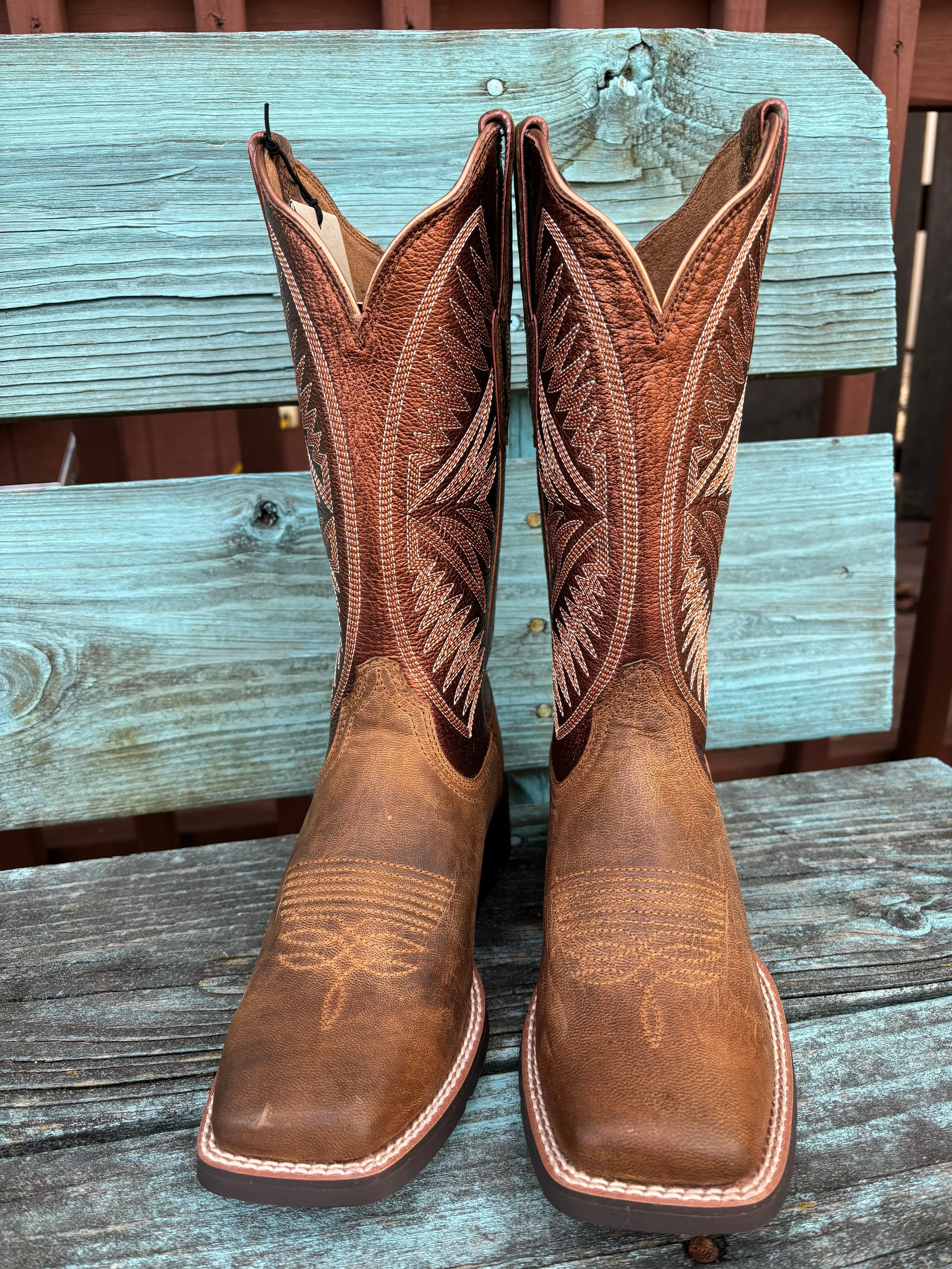 Ariat Women's Round Up Ruidoso Burnished Chestnut Square Toe Cowgirl Boot 10051066