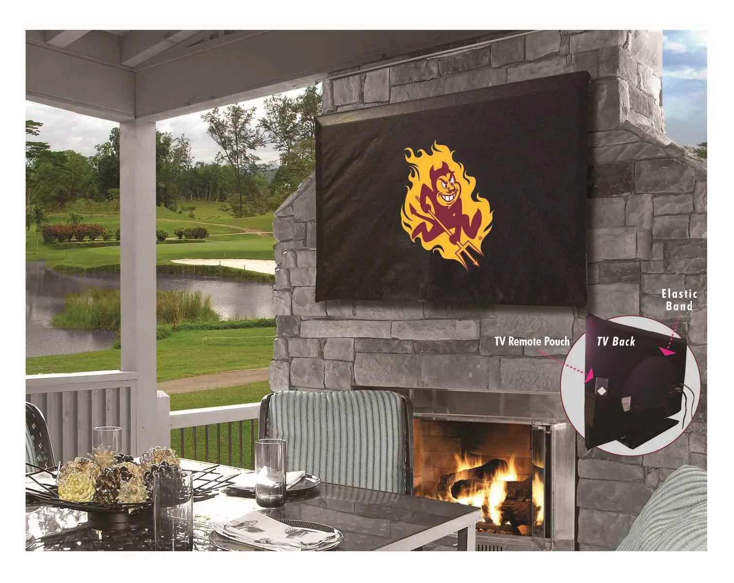 Arizona State Sun Devils HBS Breathable Water Resistant Vinyl TV Cover