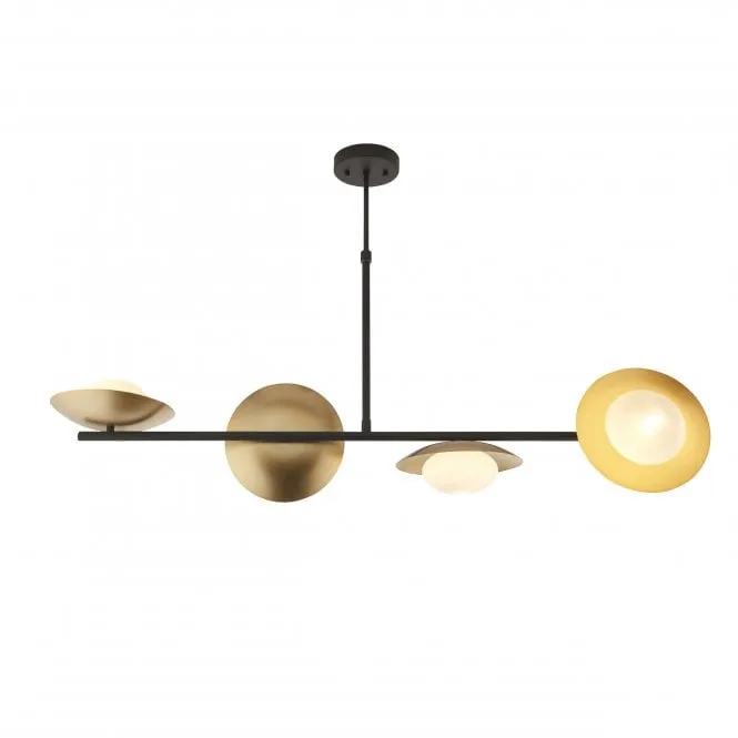 Athena 4Lt Kitchen Island Pendant - Gold & Dark Bronze