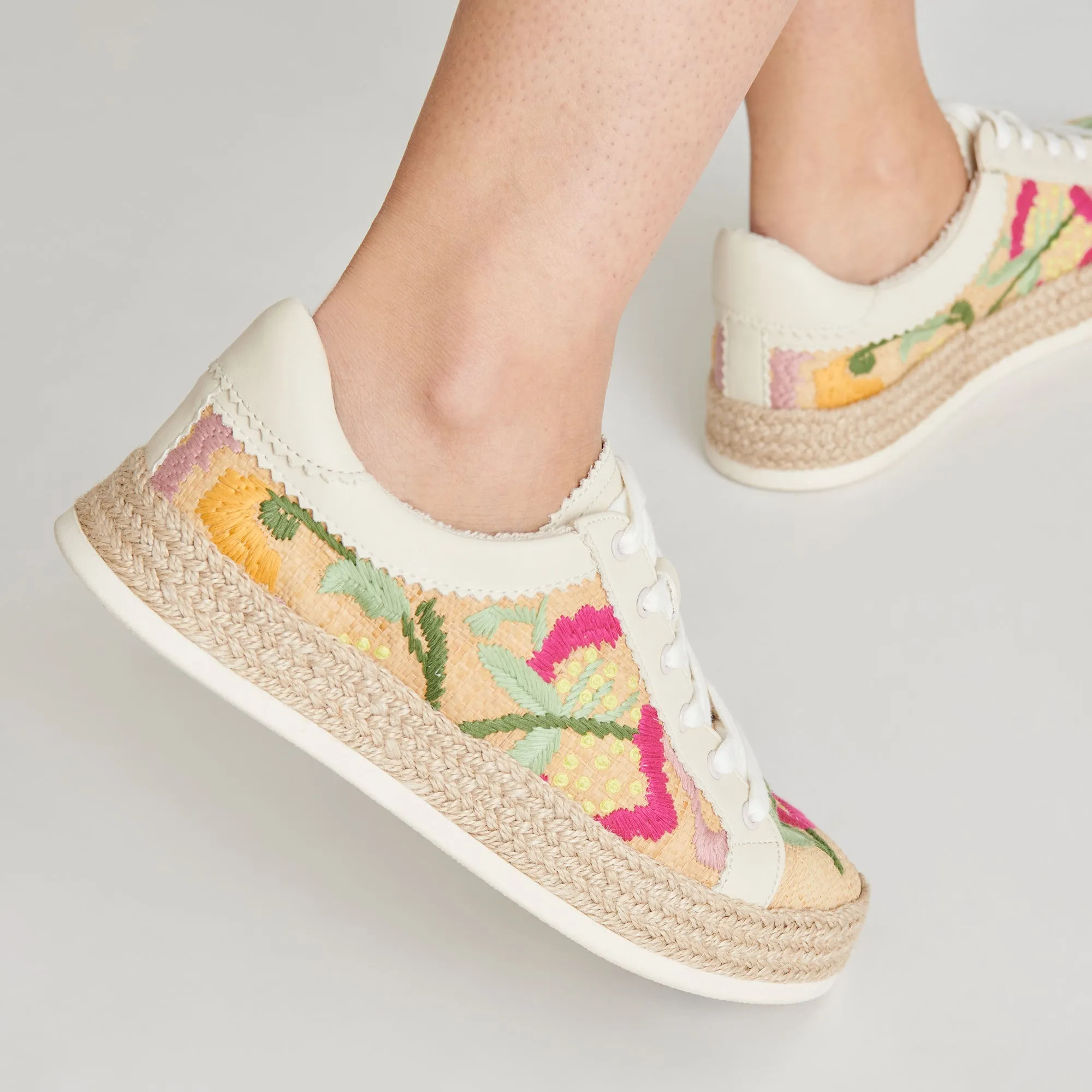 AZALIA SNEAKERS FLORAL MULTI RAFFIA