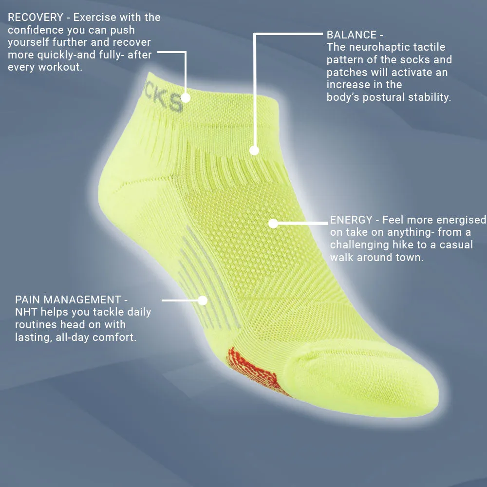 Biowin Neurosocks - Athletic No Show -  Neon Green