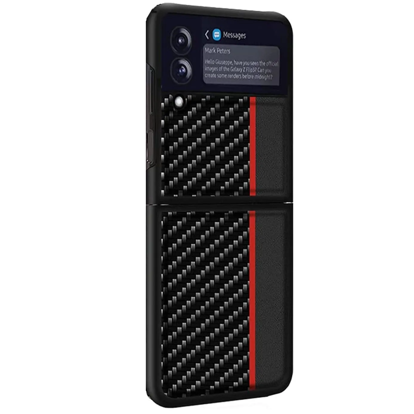 Black Carbon Fiber Design Case - Samsung Galaxy Z Flip3 and Flip3 5G