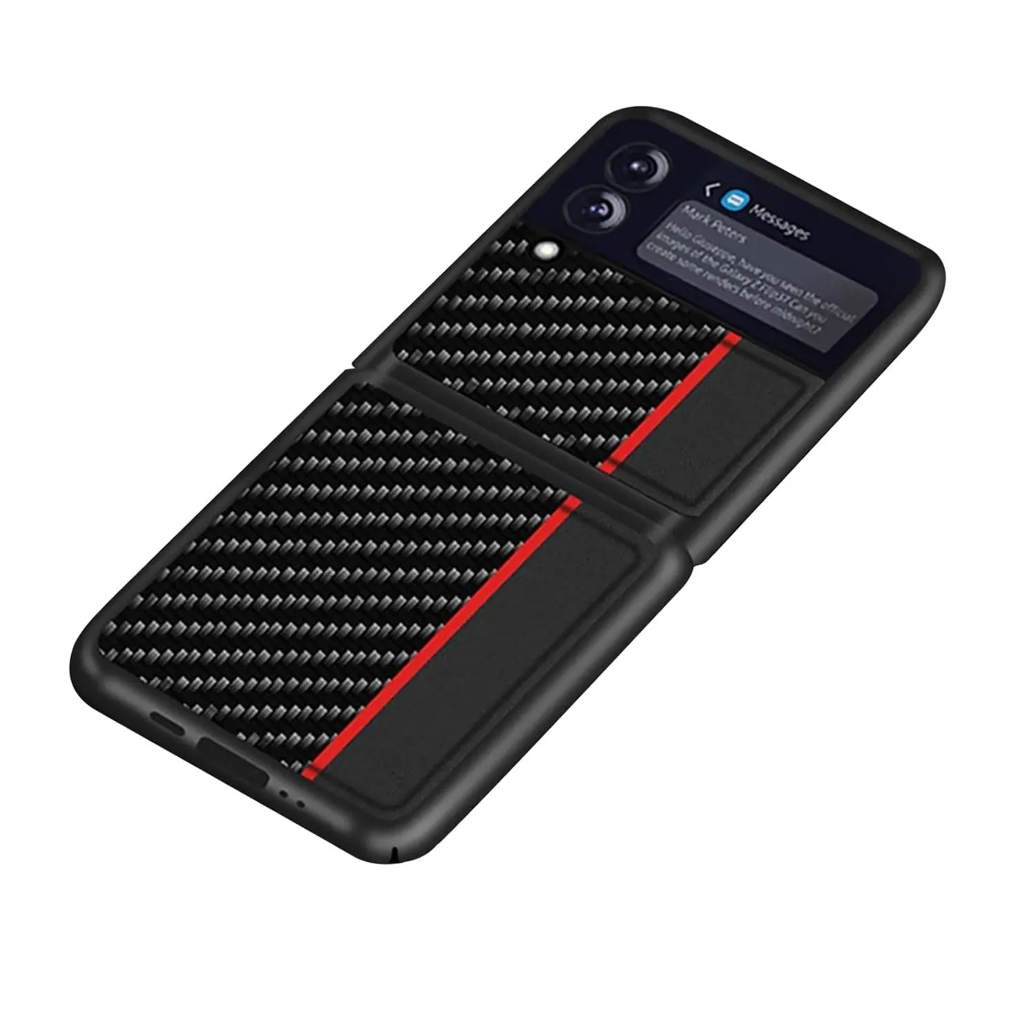 Black Carbon Fiber Design Case - Samsung Galaxy Z Flip3 and Flip3 5G