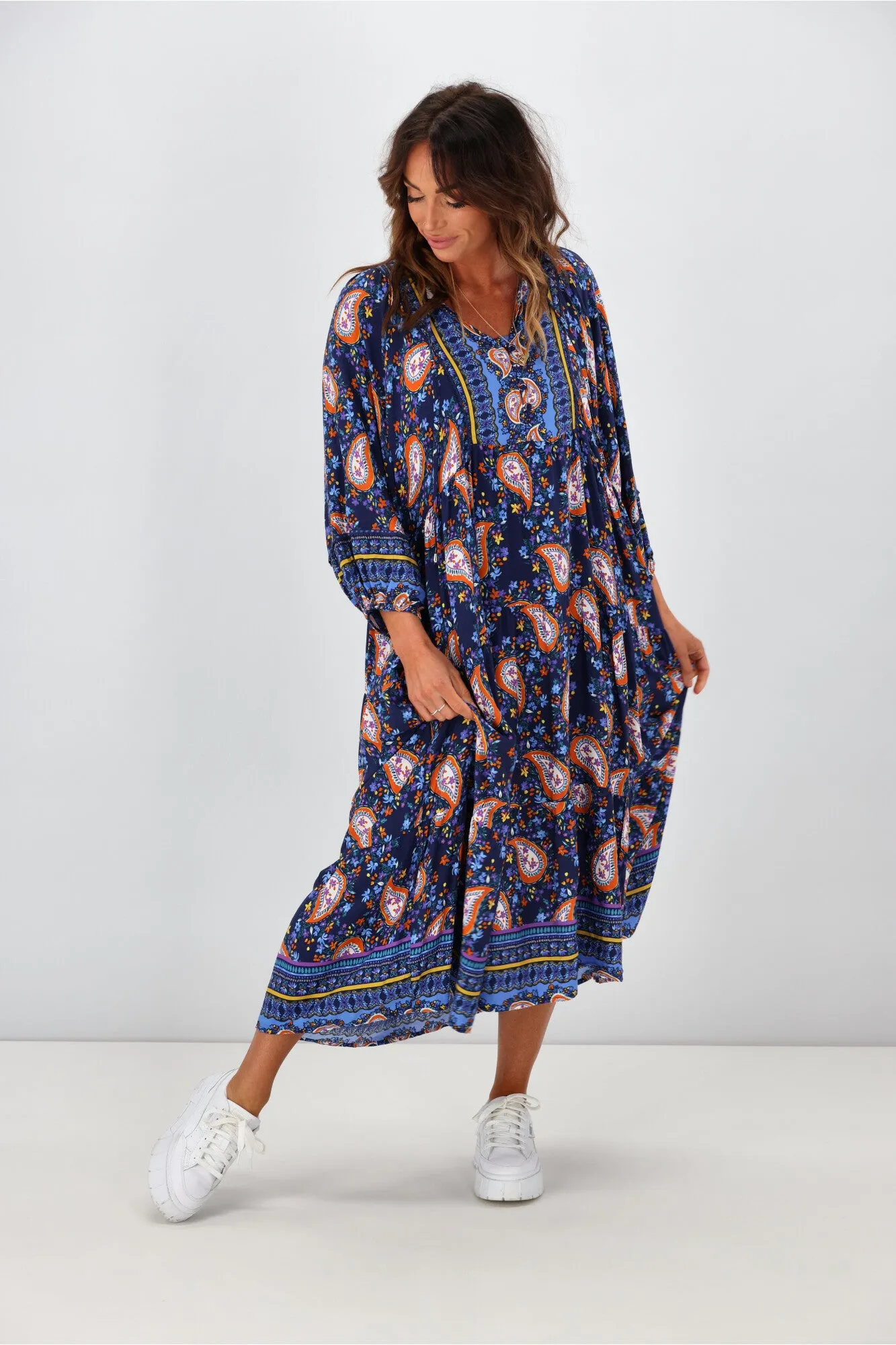 Boho Australia Stuart Dress Navy Floral