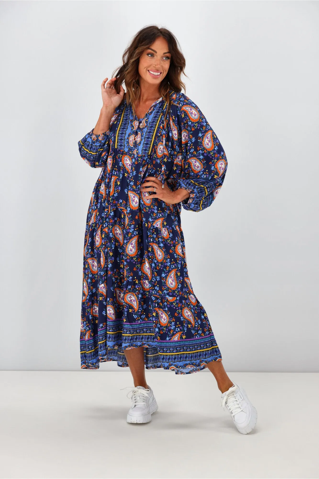 Boho Australia Stuart Dress Navy Floral