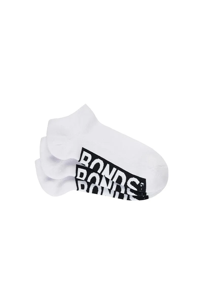 Bonds Logo Cushioned Low Cut 3 Pack Socks