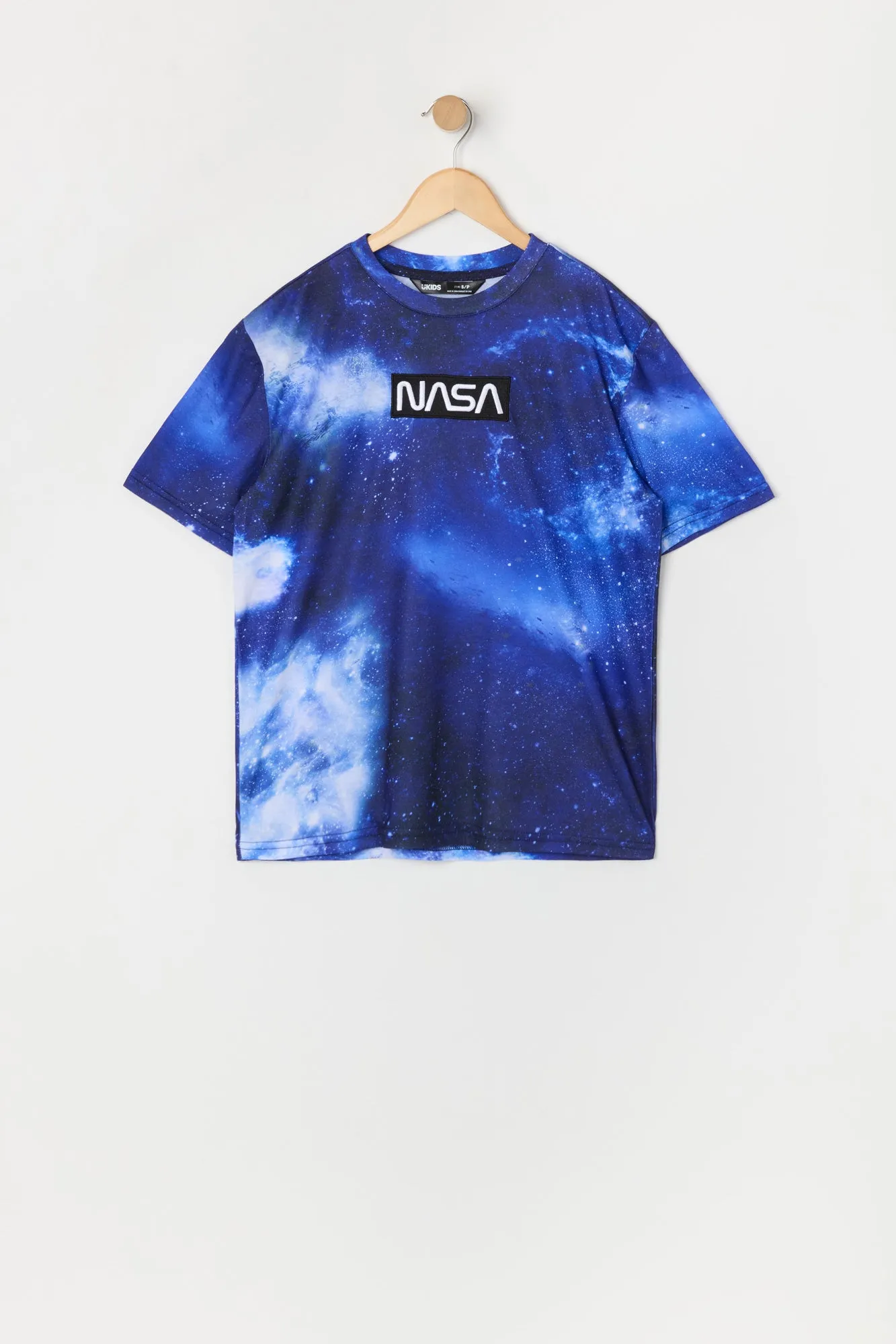 Boys Galaxy Print NASA Patch T-Shirt