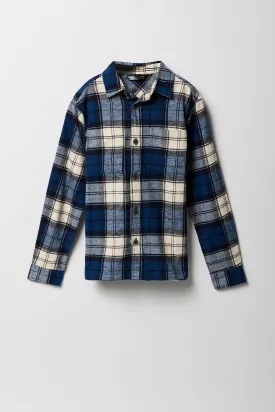 Boys Plaid Flannel Button-Up Top