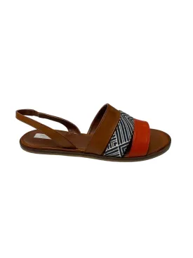 Brown & Orange Sandals Designer Cole-haan, Size 7.5