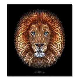 Canvas Print Ben Heine Digital Circlism -Lion in Dot Circlism 32x40 Inch (80x100cm)