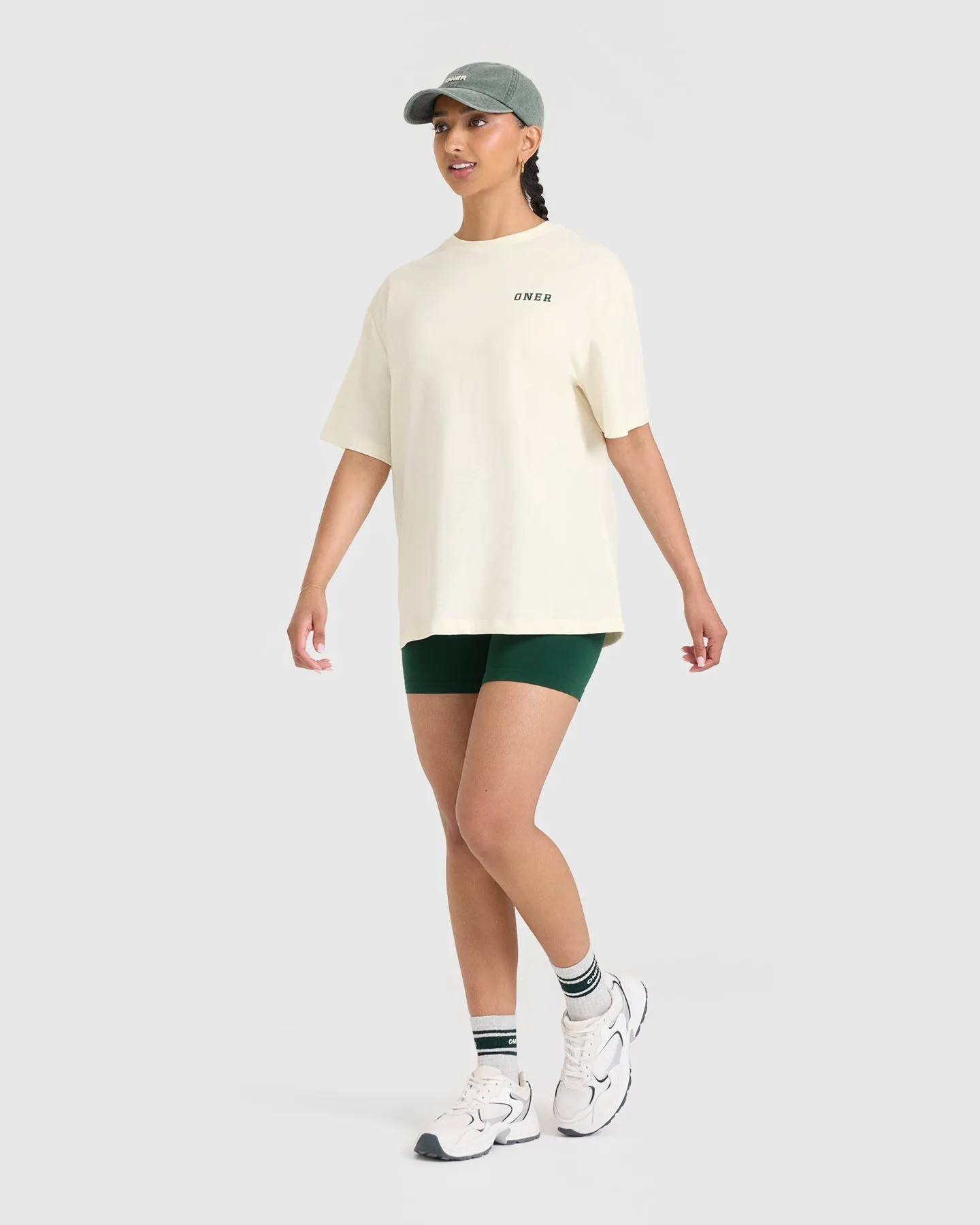 Classic Oversized Lightweight T-Shirt with Printed Logo | Off White