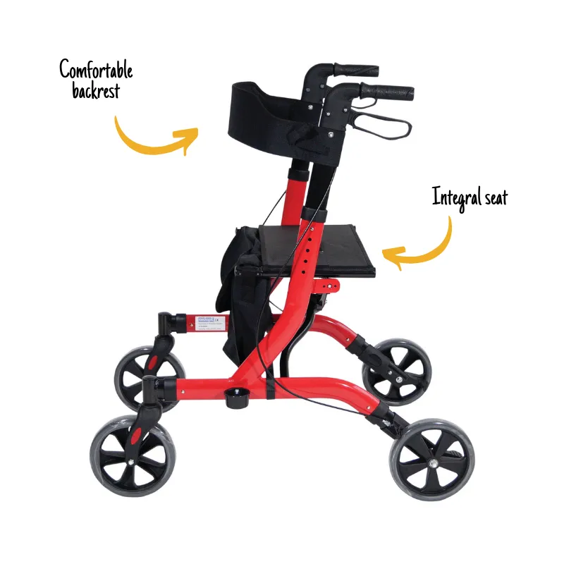 Deluxe Ultra Lightweight Folding 4 Wheeled Rollator/Walker