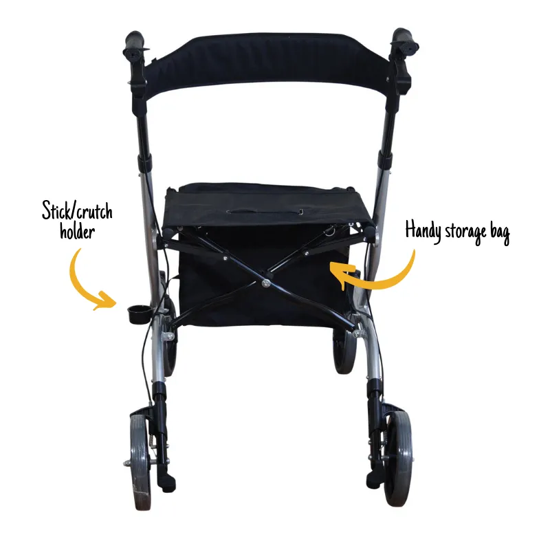 Deluxe Ultra Lightweight Folding 4 Wheeled Rollator/Walker