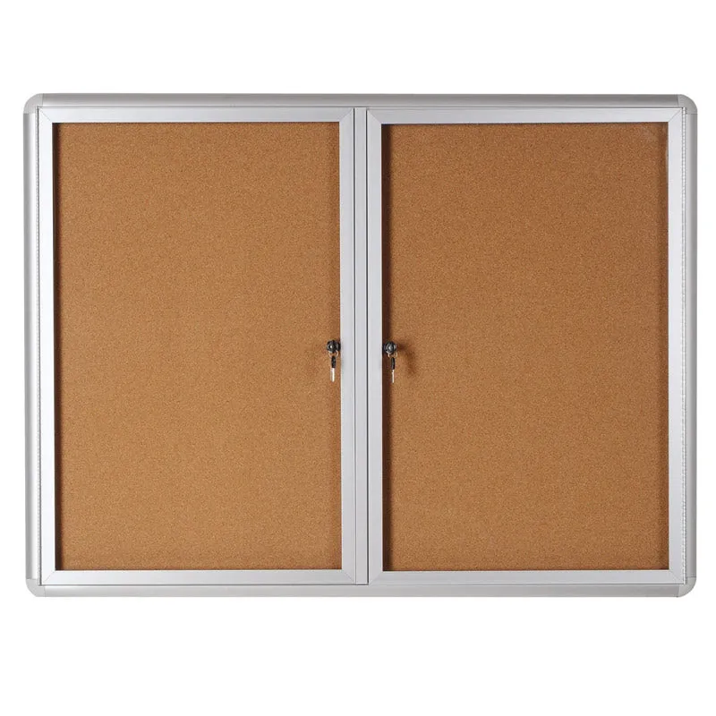 Enclosed Indoor Cork Bulletin Boards, Aluminum Frame