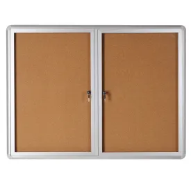 Enclosed Indoor Cork Bulletin Boards, Aluminum Frame