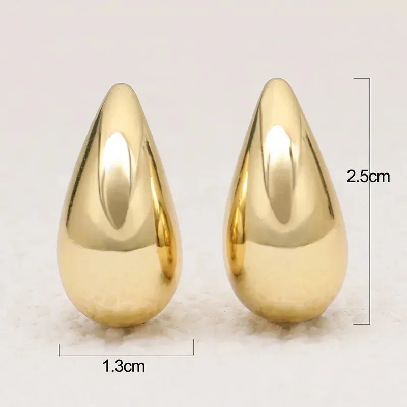 Exaggerate Gold Color Oversize Thick Stainless Steel Earring