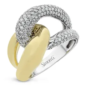 Fashion Ring In 18k Gold With Diamonds