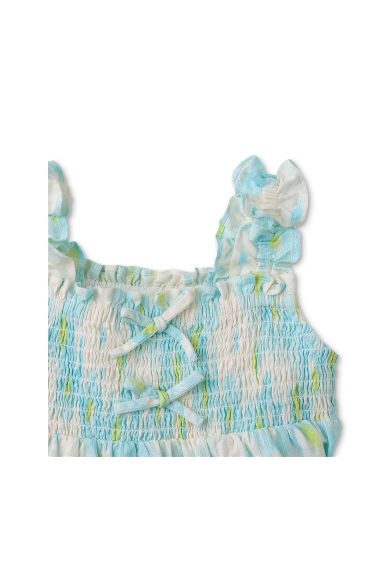 Gingersnaps Ikat Print Smocked Dress with Bow