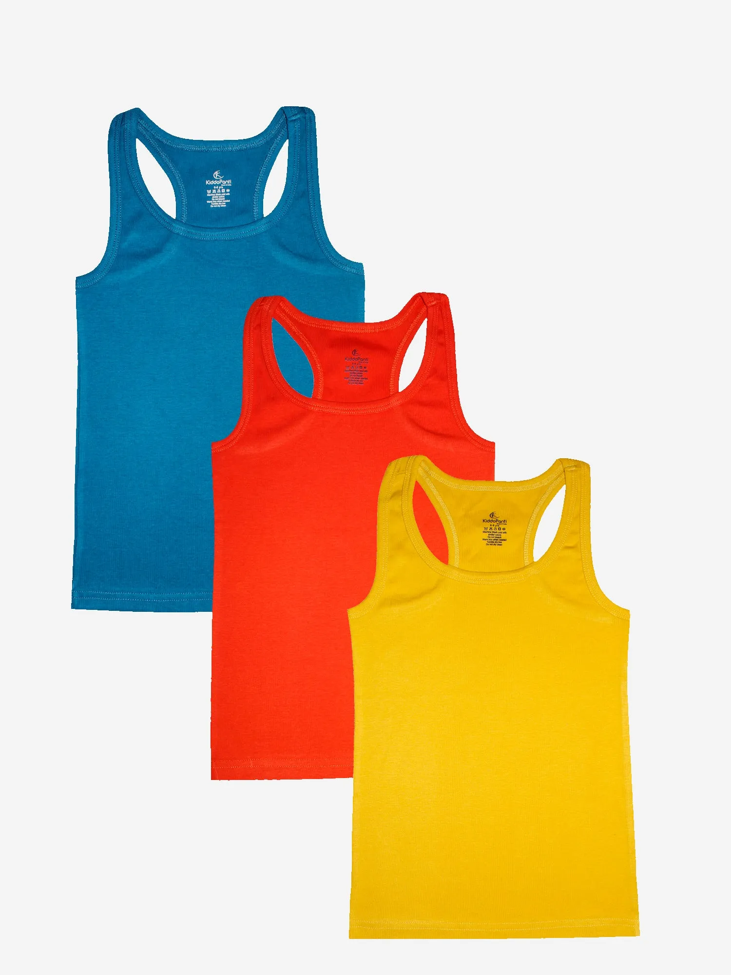 Girls Cotton Rib Racer Back Tank Top - Pack of 3