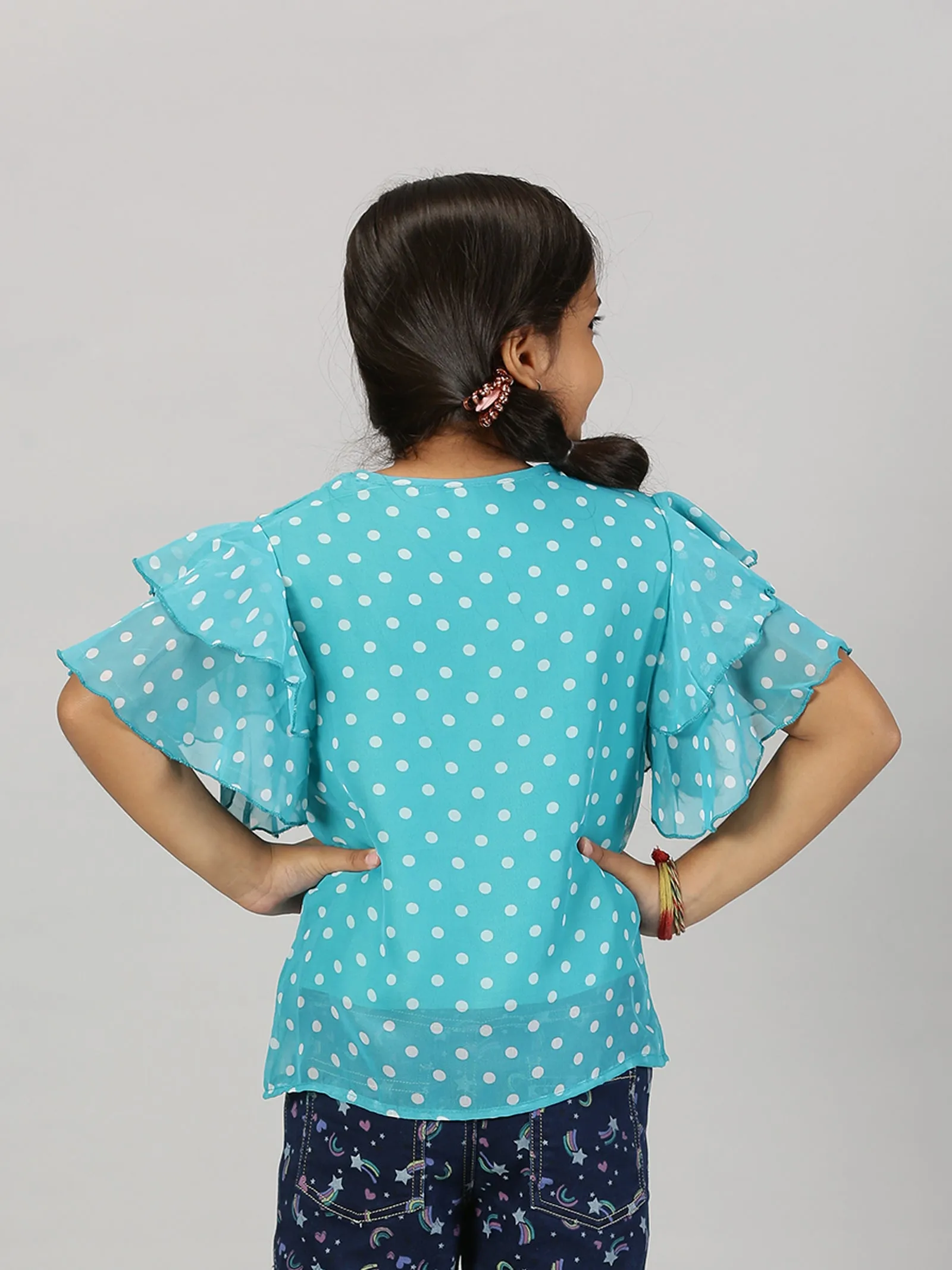 Girls Frill layered Sleeve Top