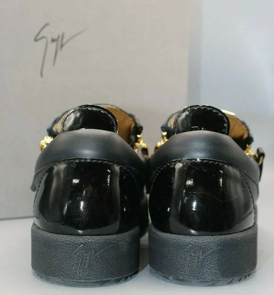 Giuseppe Zanotti May London Low-Top Black w/Gold Trim Size 36.5 EUR / 5.5 US