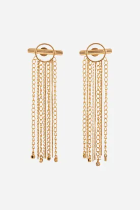 Gold Zircons Hangings Earring