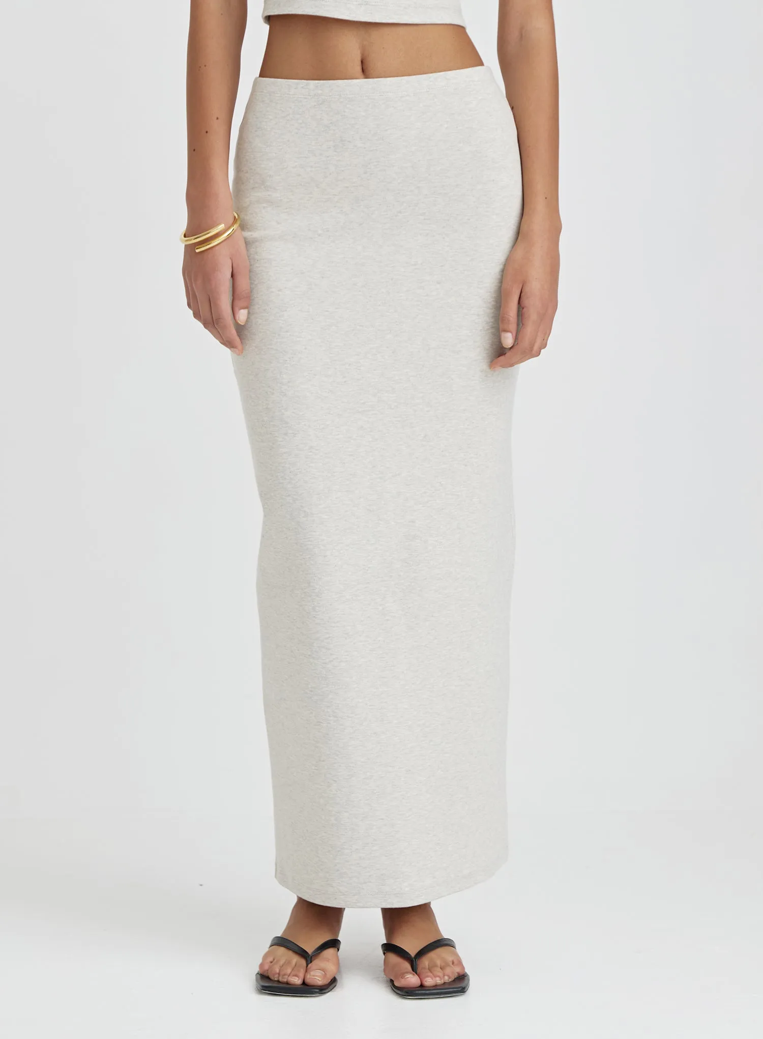 Grey Jersey Bodycon Maxi Skirt- Tillie