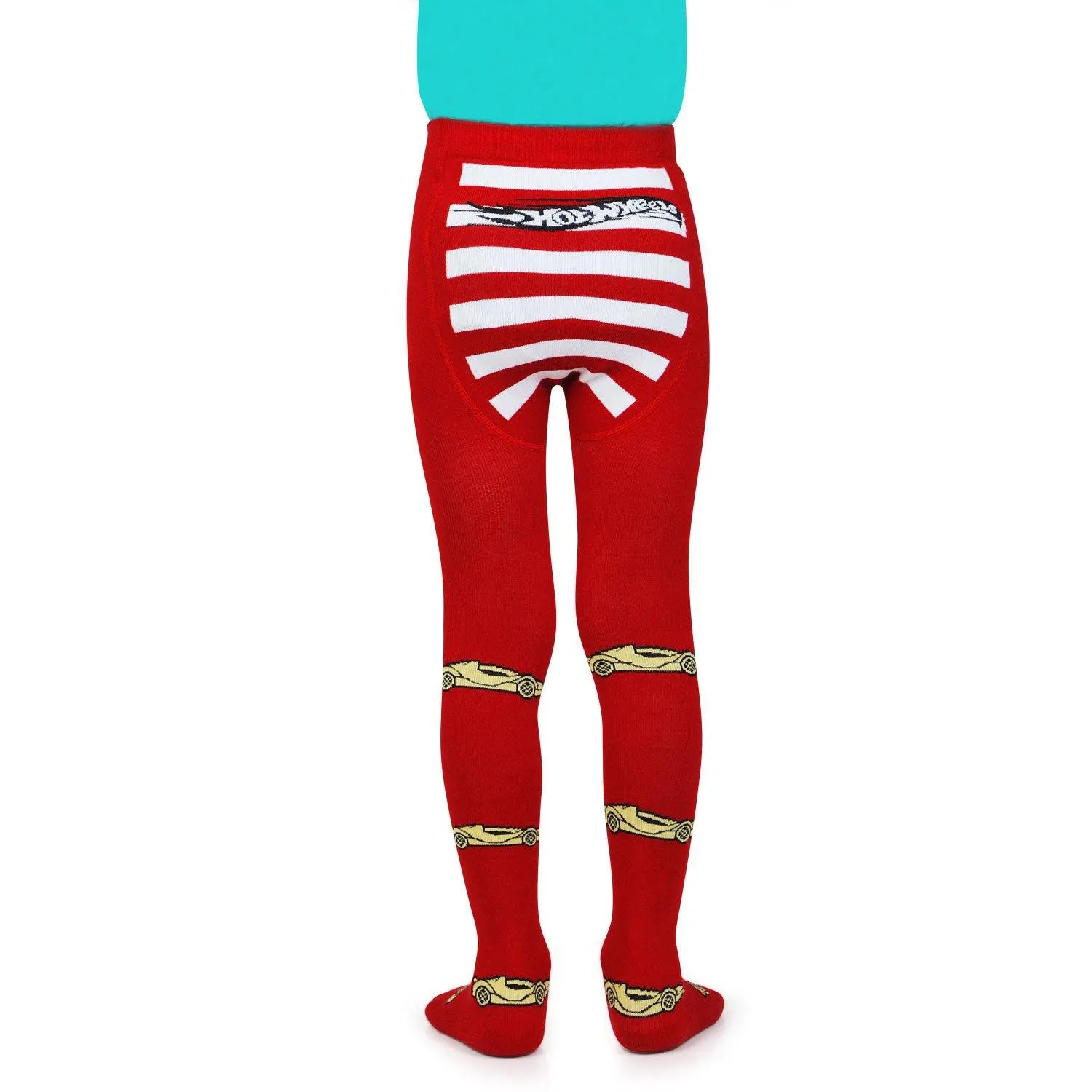 Hot Wheels Knitted Stripped design Baby Tights - Red