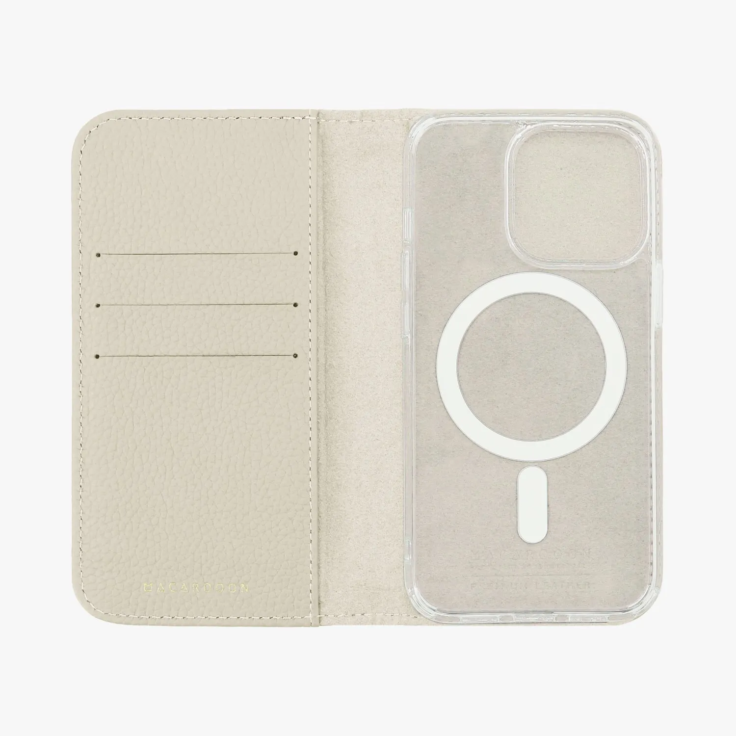 iPhone 13 MagSafe Leather Flip Cover with Clear Case