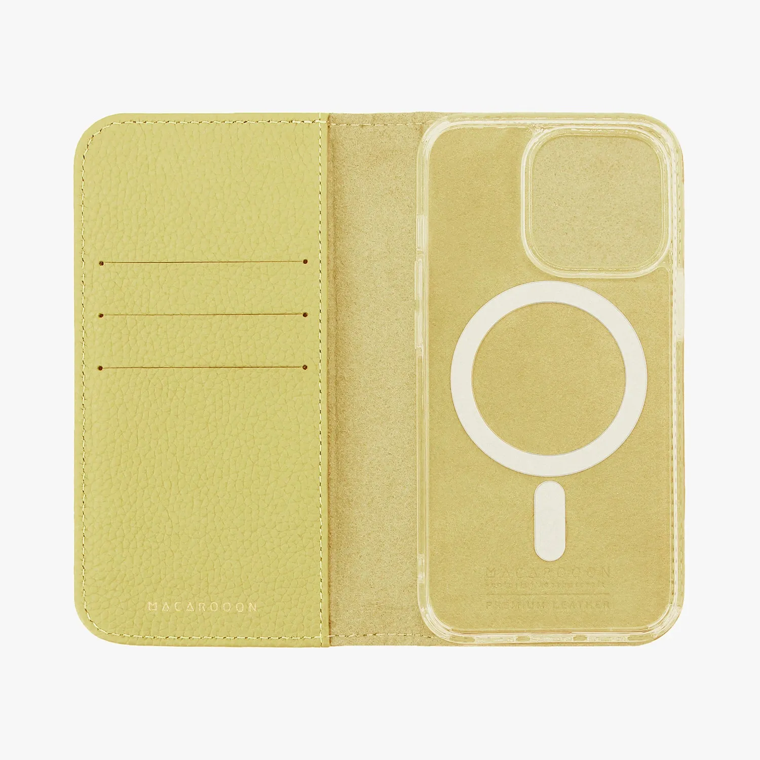 iPhone 13 MagSafe Leather Flip Cover with Clear Case