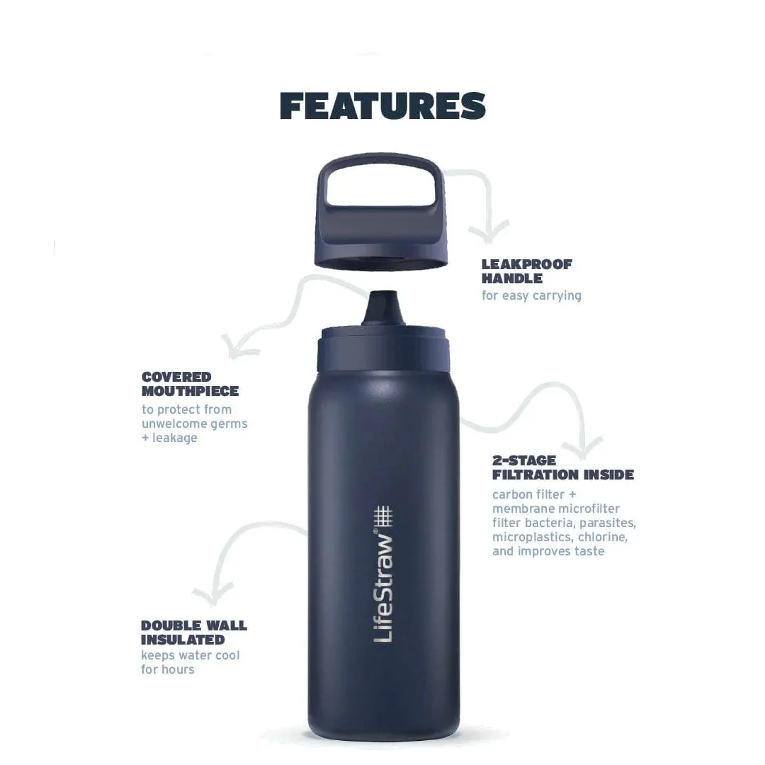 LifeStraw Vacuum Insulated Stainless Steel Water Filter Bottle 530ml