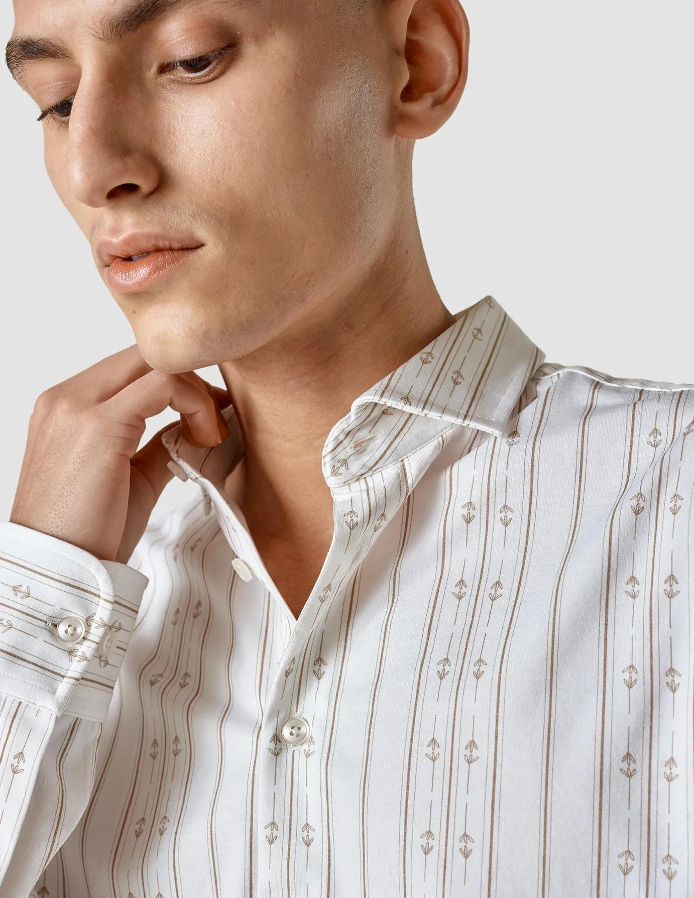 Lightweight Classic Shirt Earth Stripe Slim