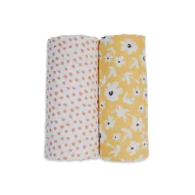 Lulujo Cotton Swaddles - Wildflower & Dots 2pk