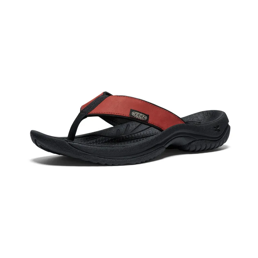 Men's Kona Leather Flip-Flop  |  Fired Brick/Black