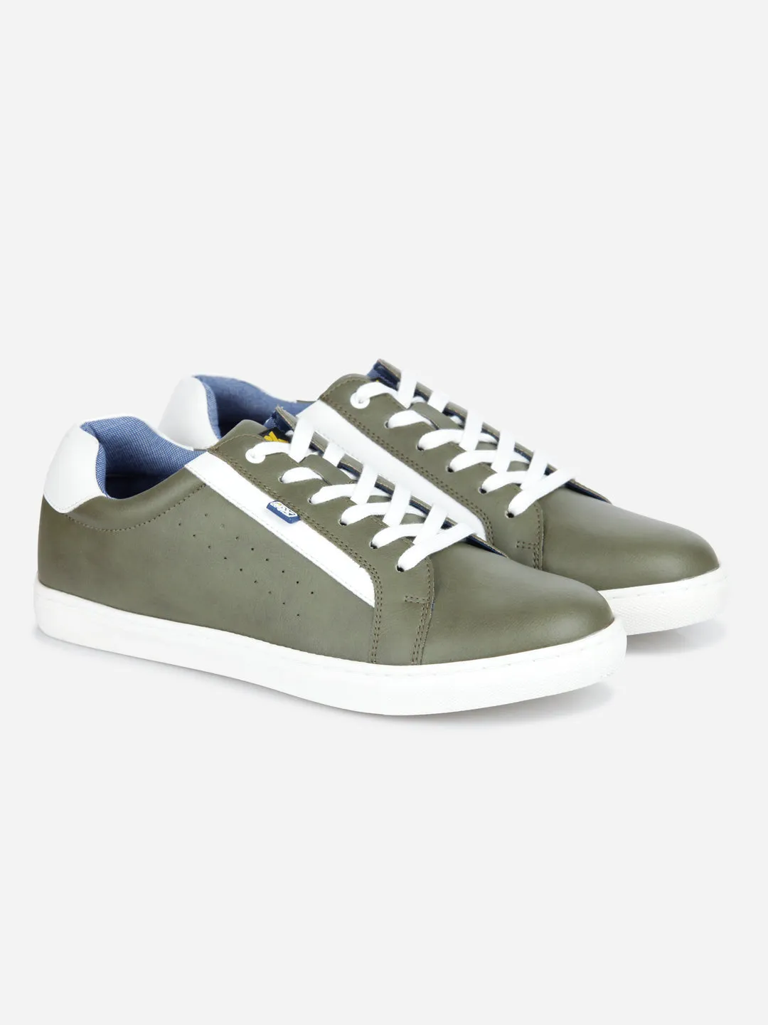 Men's Olive Lace Up Smart Casual Sneaker (IX1058)