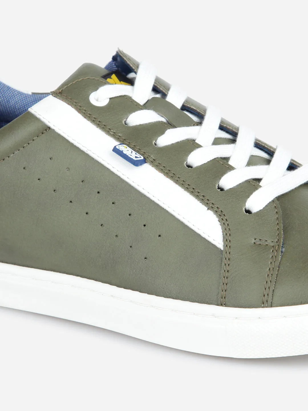 Men's Olive Lace Up Smart Casual Sneaker (IX1058)