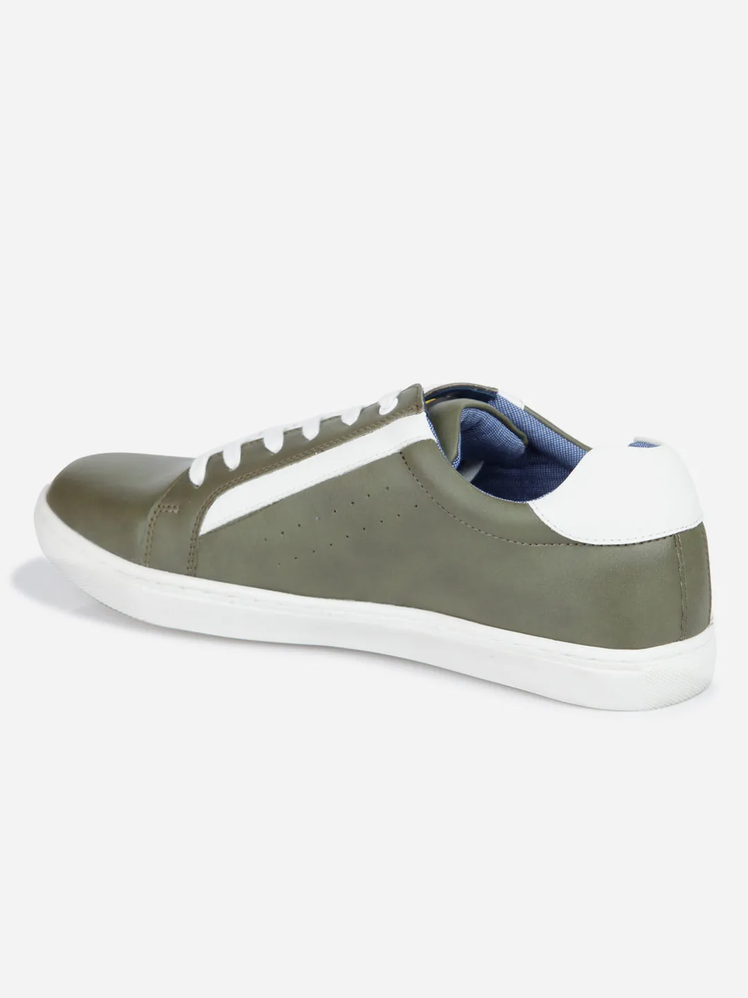 Men's Olive Lace Up Smart Casual Sneaker (IX1058)