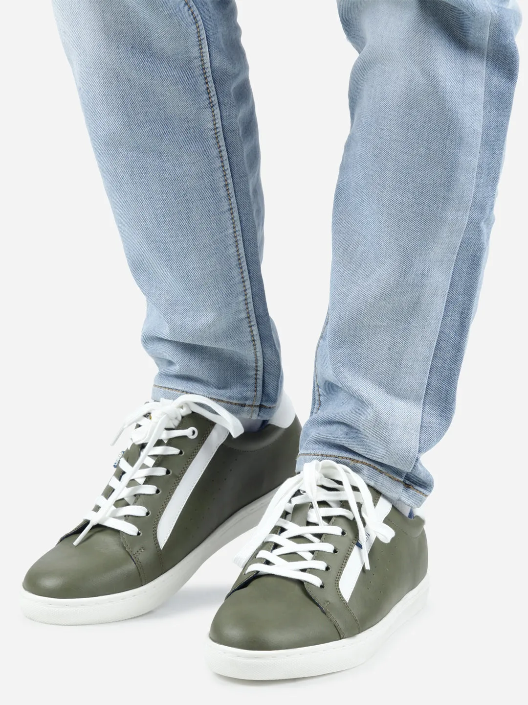 Men's Olive Lace Up Smart Casual Sneaker (IX1058)