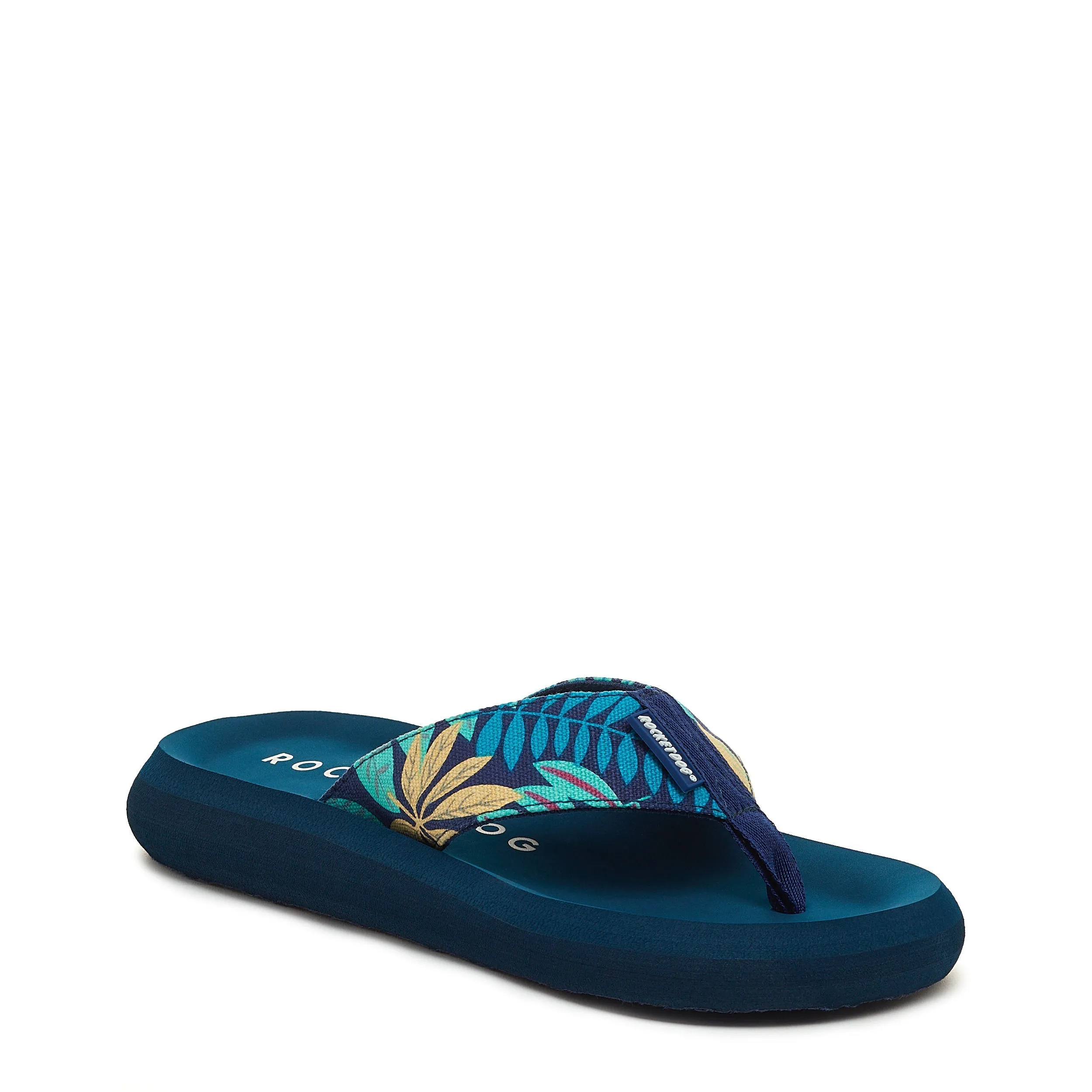 Spotlight Navy Palm Flip Flop