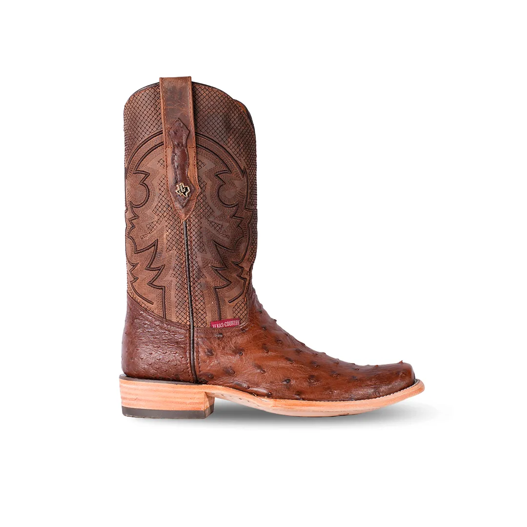 Texas Country Exotic Boot Ostrich Tabaco AV201