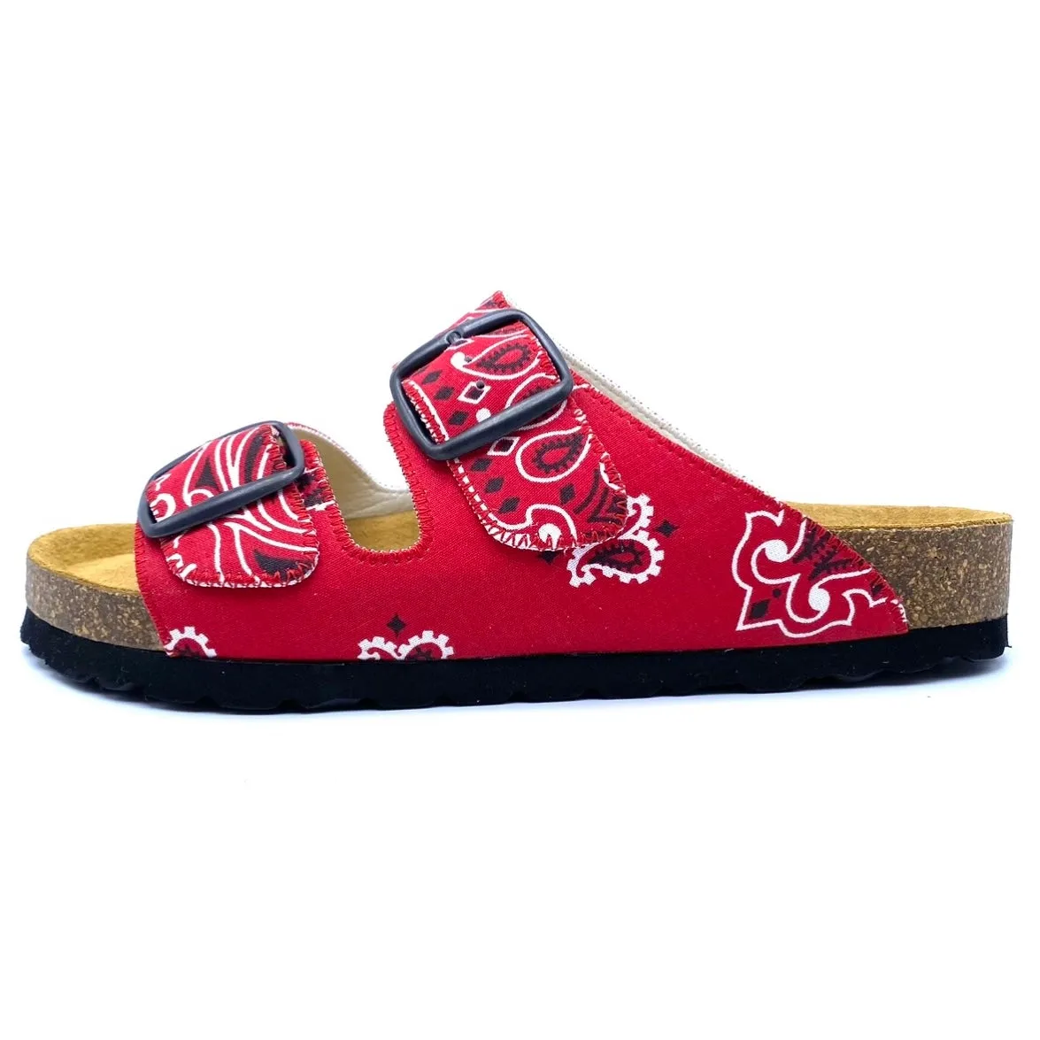 Thora 2-buckle Sandals | Original Red Bandana